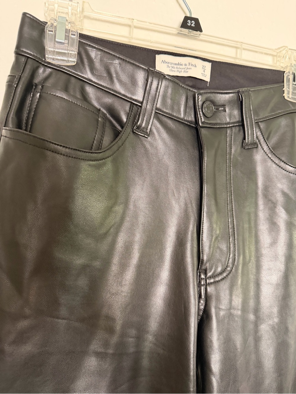 Abercrombie & Fitch Black Faux Leather Pants - Picture 2 of 3